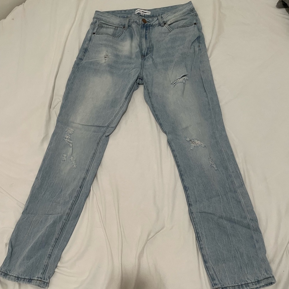 Light wash denim jeans